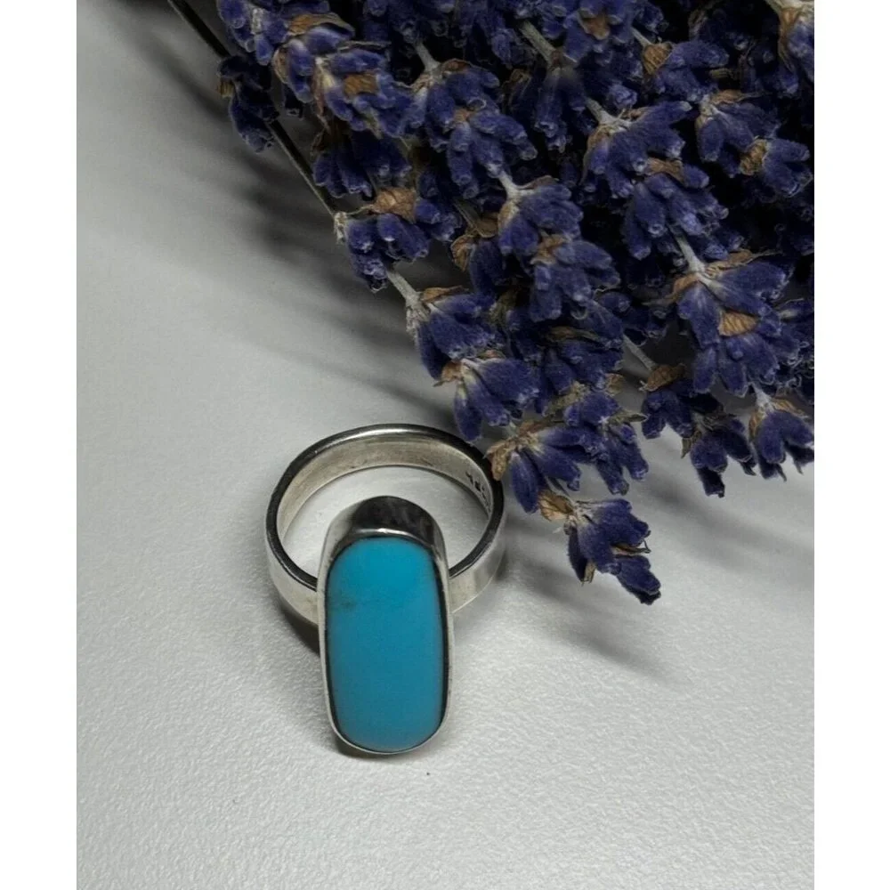 925 STERLING SILVER LARIMAR RING SIZE 8